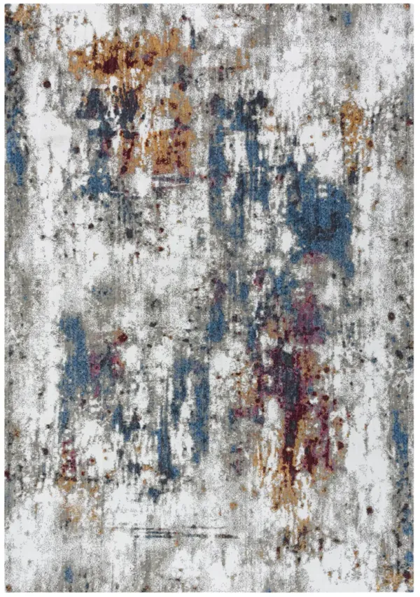 Signature Cream/Blue  Recycled Polyester 8' x 10' Rectangle Rug