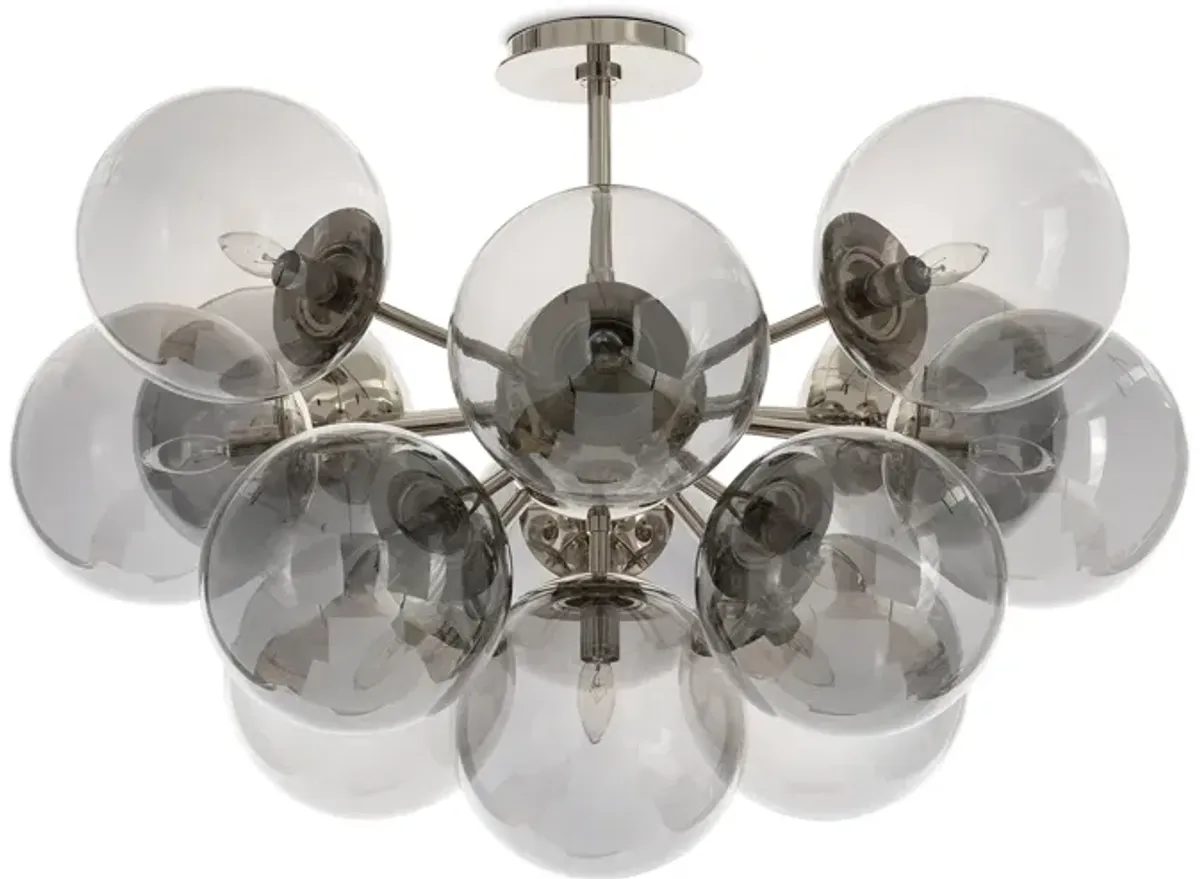 Shine Flush Mount (Polished Nickel with Smoke Glass)