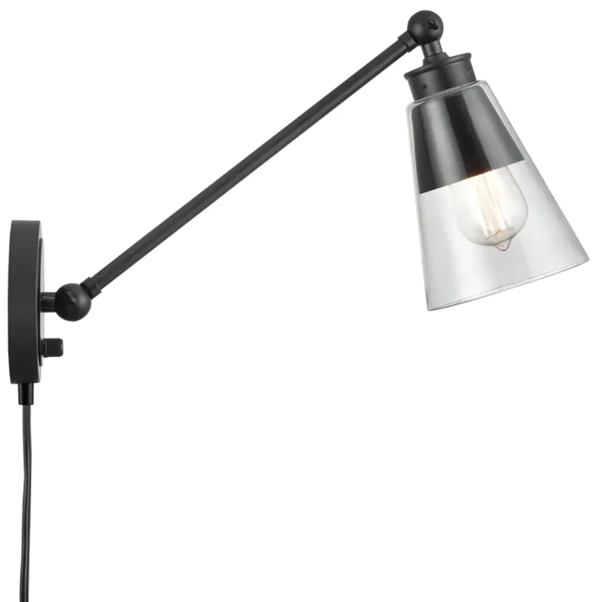 Albany 9.25'' High 1-Light Swingarm Sconce - Matte Black