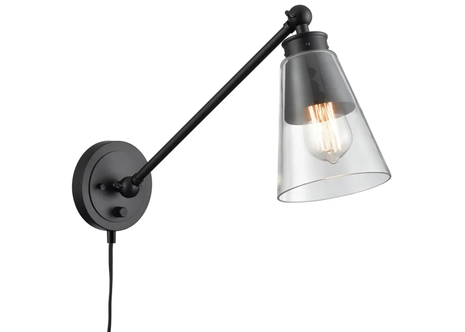 Albany 9.25'' High 1-Light Swingarm Sconce - Matte Black