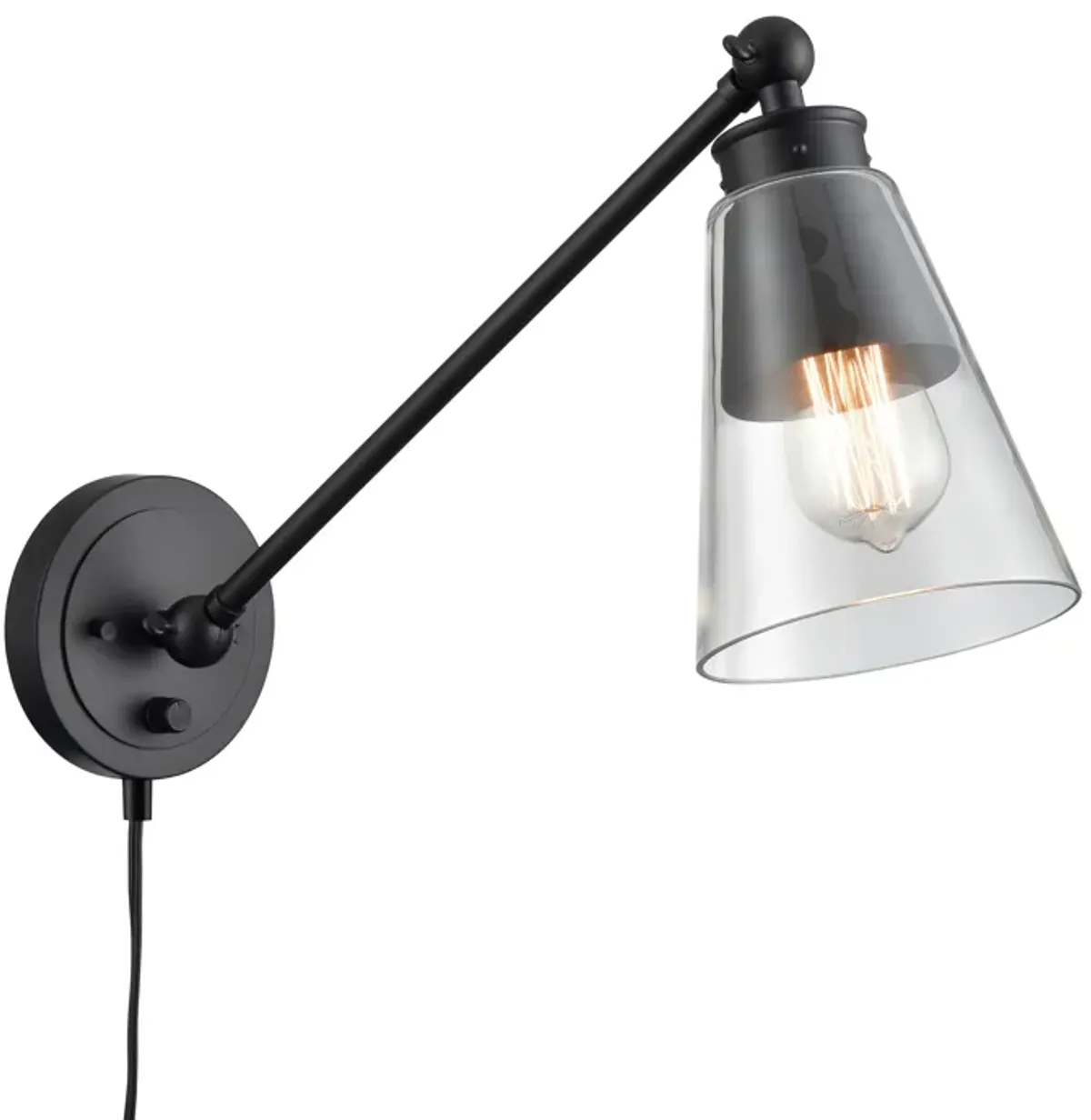 Albany 9.25'' High 1-Light Swingarm Sconce - Matte Black