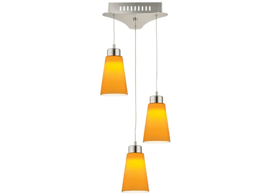 Coppa 11" Wide 3-Light Mini Pendant - Satin Nickel