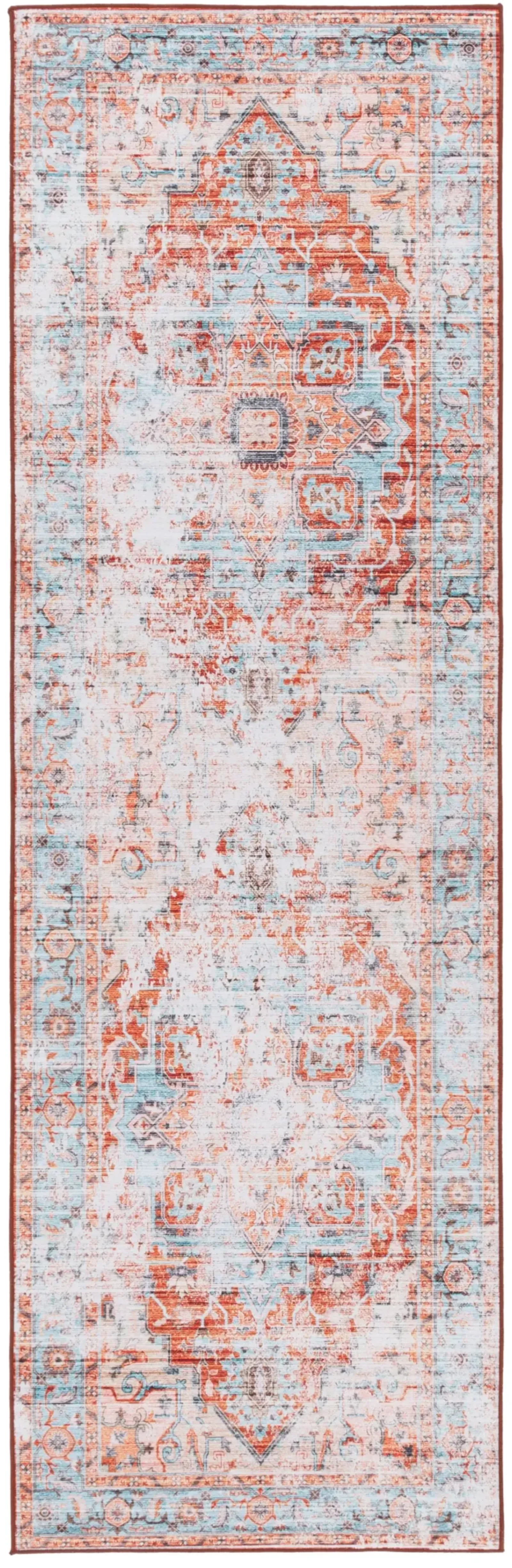 TUCSON 928 TURQUOISE  2'-6' x 8' Runner Rug