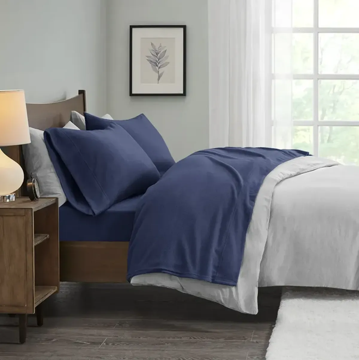 True North by Sleep Philosophy Micro Fleece Navy Sheet Set