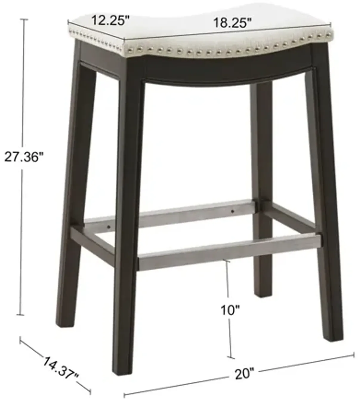 Madison Park Belfast Cream Counter Stool