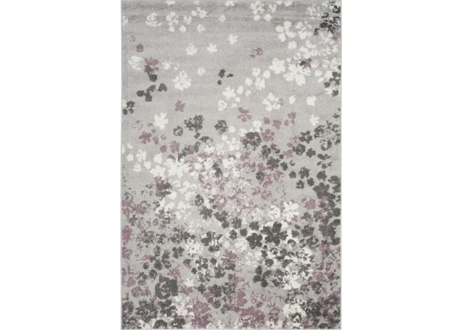 Adirondack Contemporary Light Grey / Purple 2'-6" X 12' Powerloomed Rug