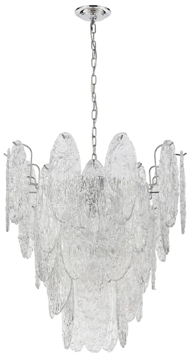 Frozen Cascade 26" Wide 9-Light Chandelier - Polished Chrome