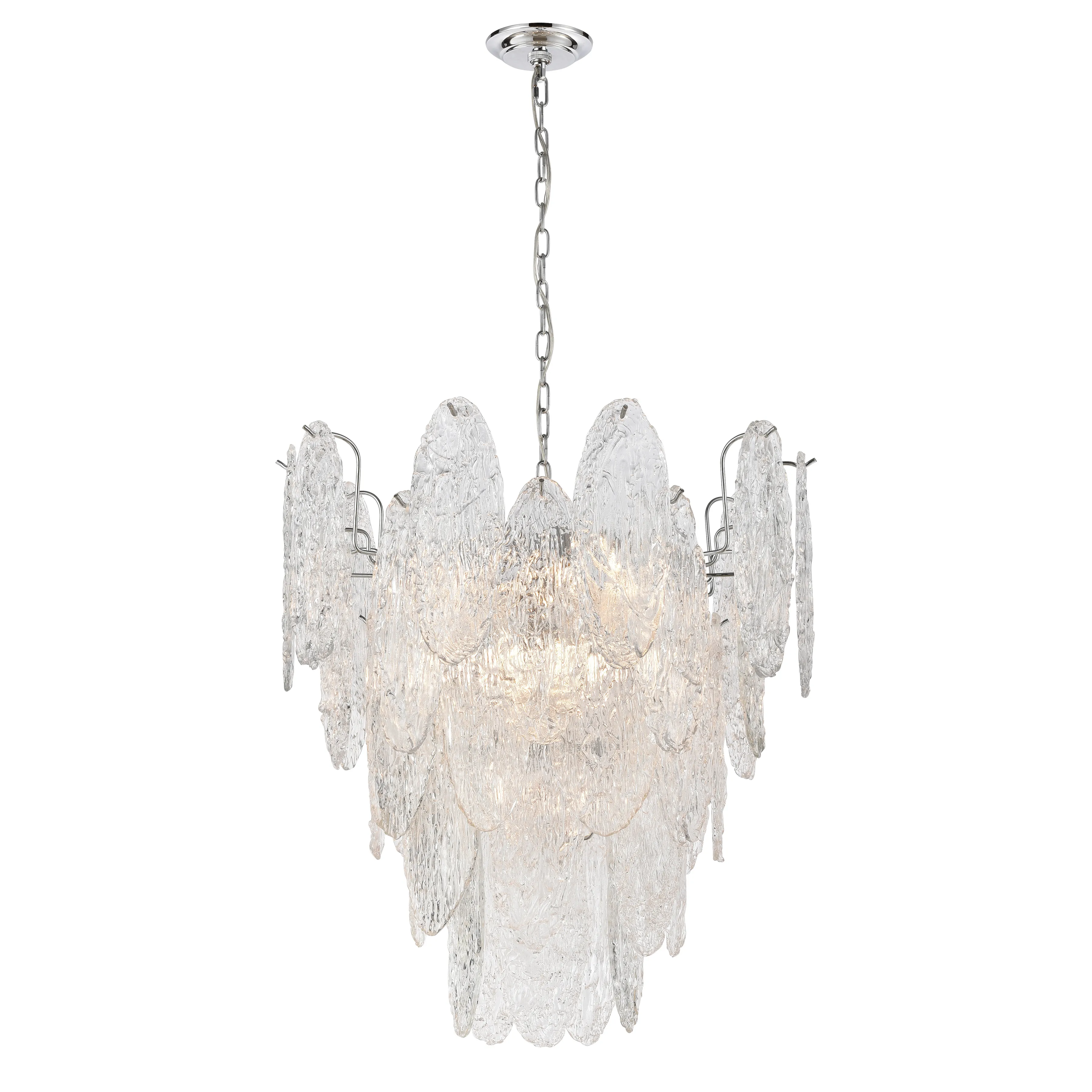 Frozen Cascade 26" Wide 9-Light Chandelier - Polished Chrome