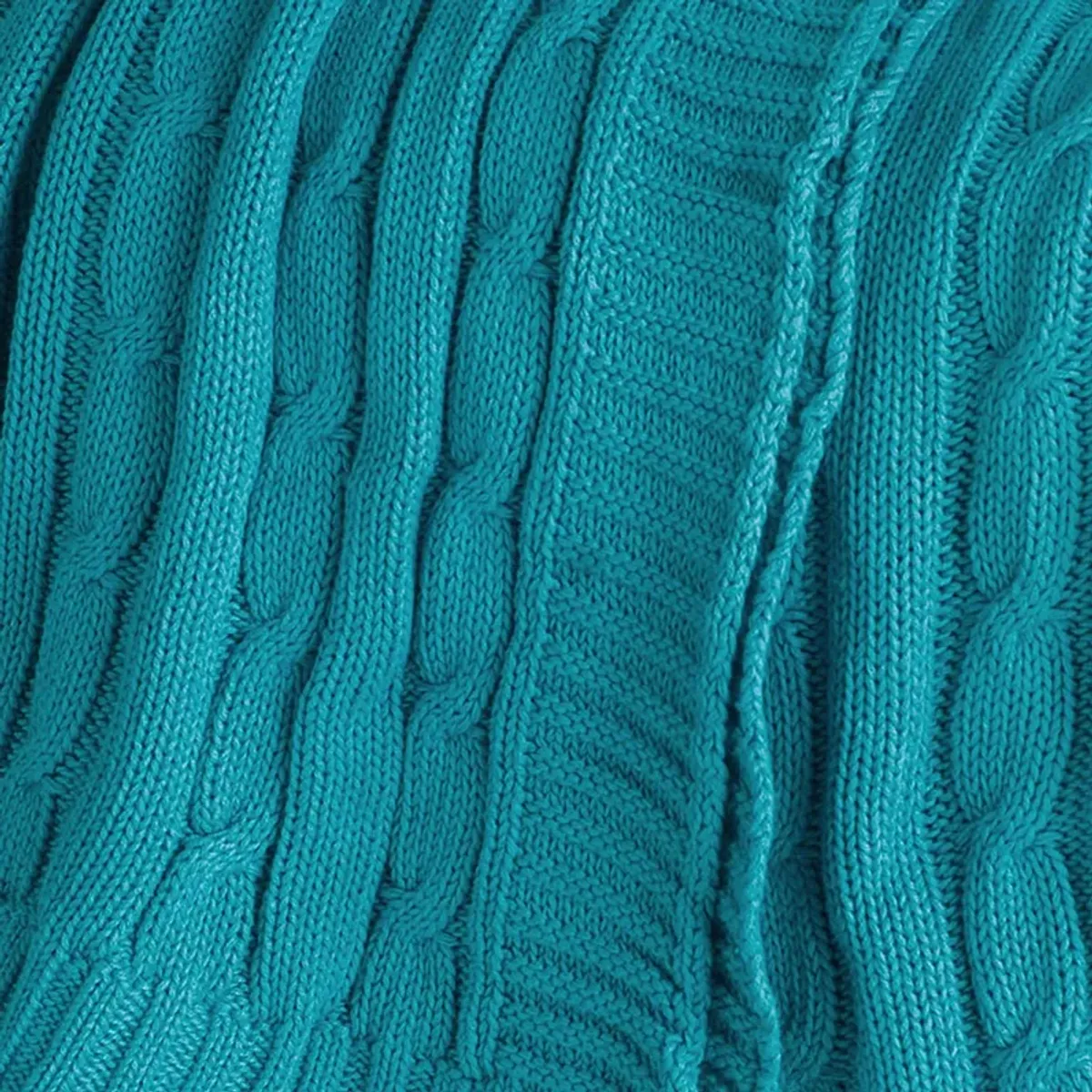 Cable Knit Teal  Throw