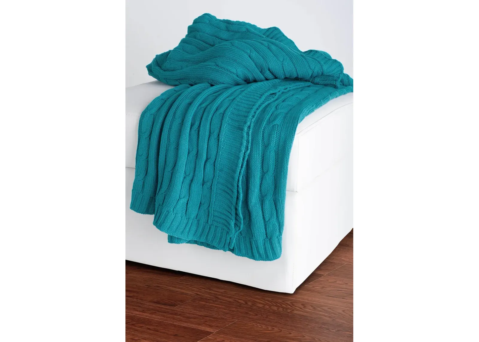 Cable Knit Teal  Throw