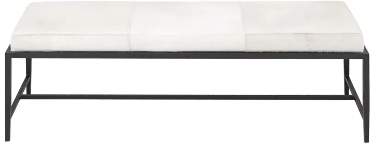 Canyon Long Bench - Dark Bronze with Ivory Hide