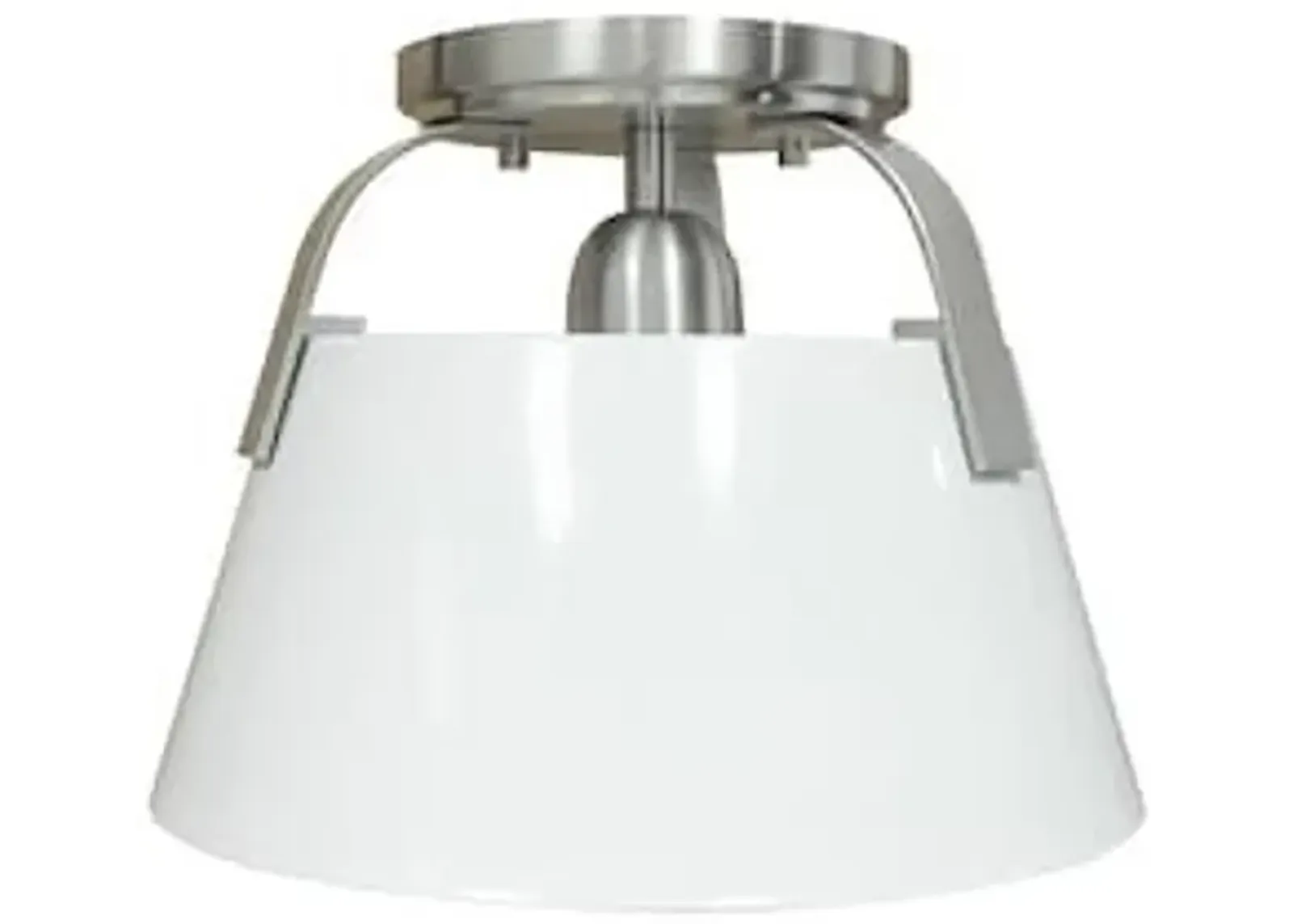 Jepson 9.5'' Wide 1-Light Semi Flush Mount - Matte White with Brushed Nickel