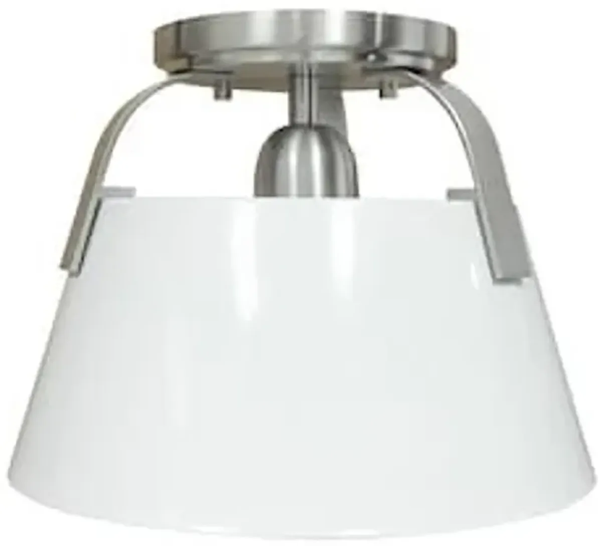 Jepson 9.5'' Wide 1-Light Semi Flush Mount - Matte White with Brushed Nickel