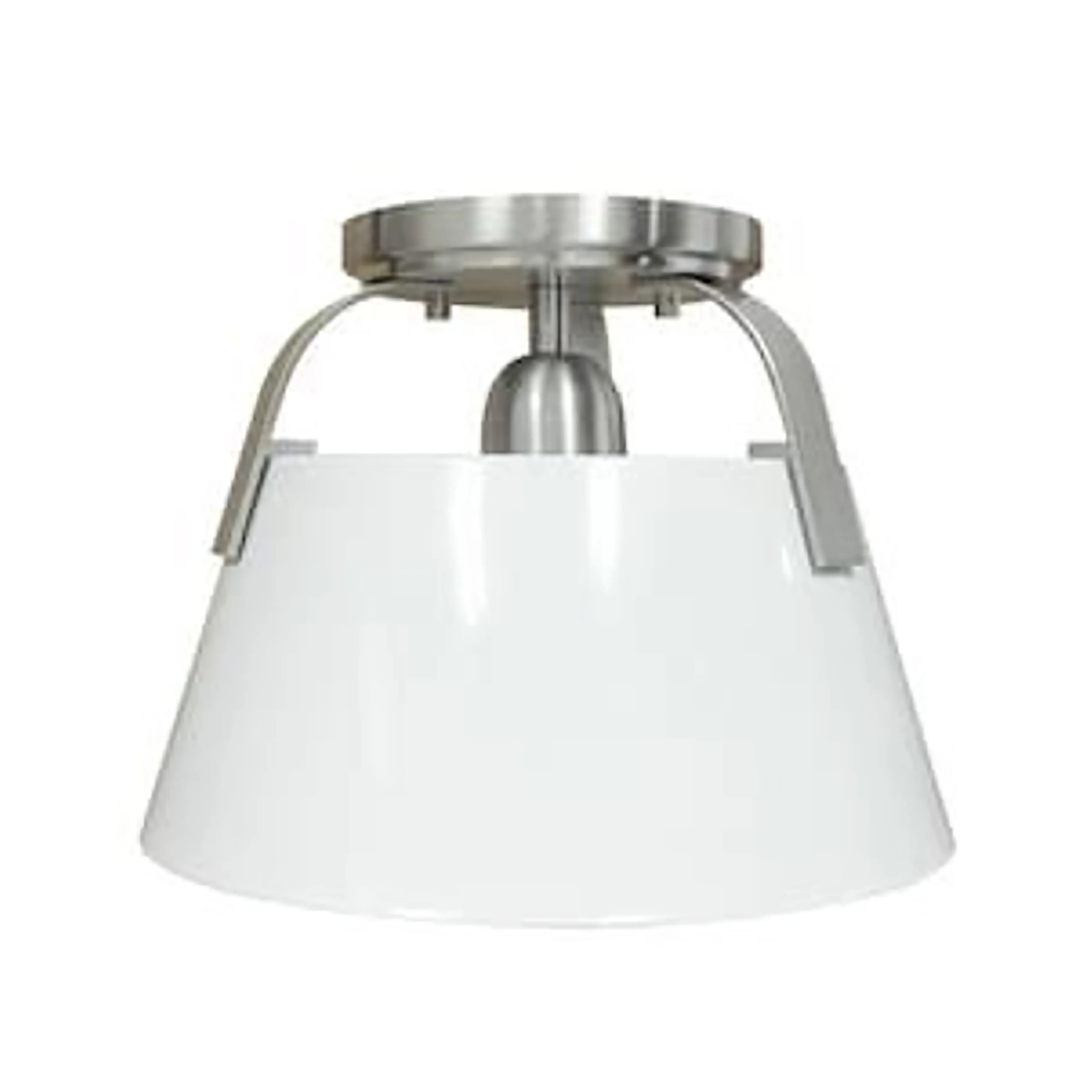 Jepson 9.5'' Wide 1-Light Semi Flush Mount - Matte White with Brushed Nickel