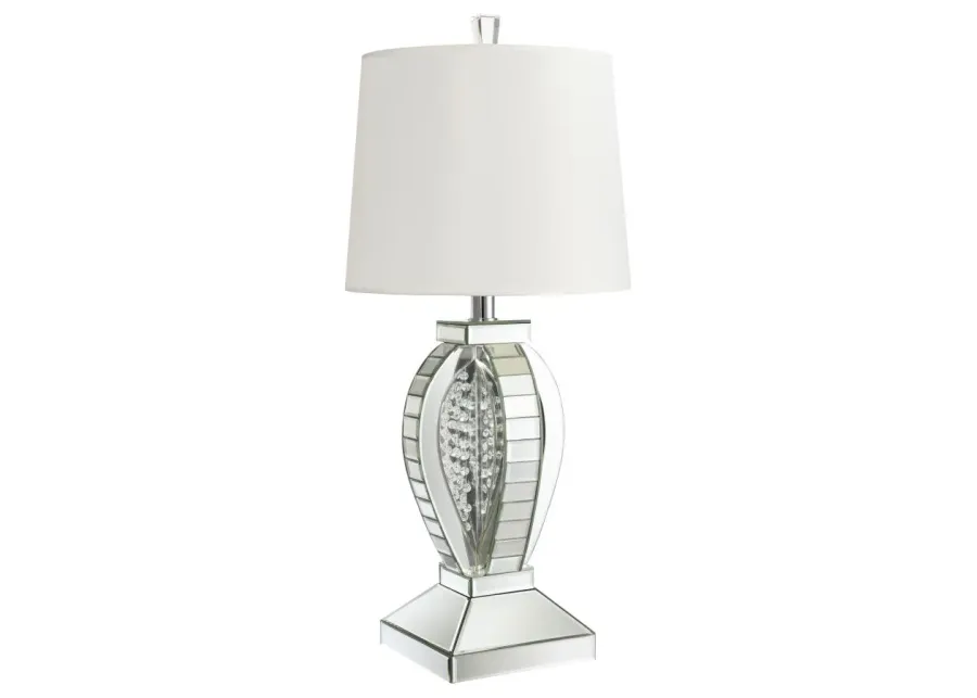 Klein Table Lamp with Drum Shade White and Mirror