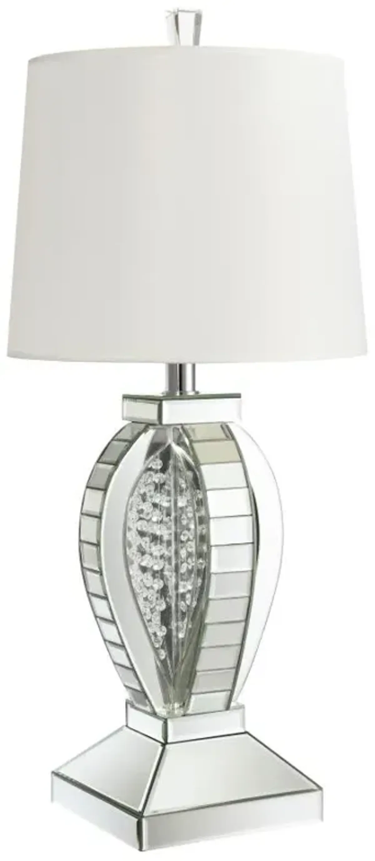 Klein Table Lamp with Drum Shade White and Mirror