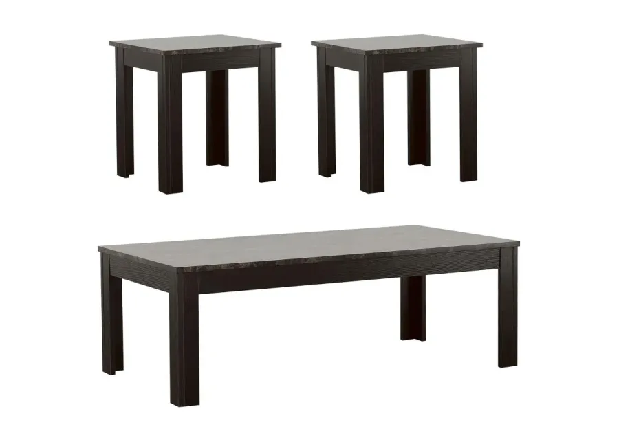 Rhodes 3-piece Faux-marble Top Occasional Table Set Black