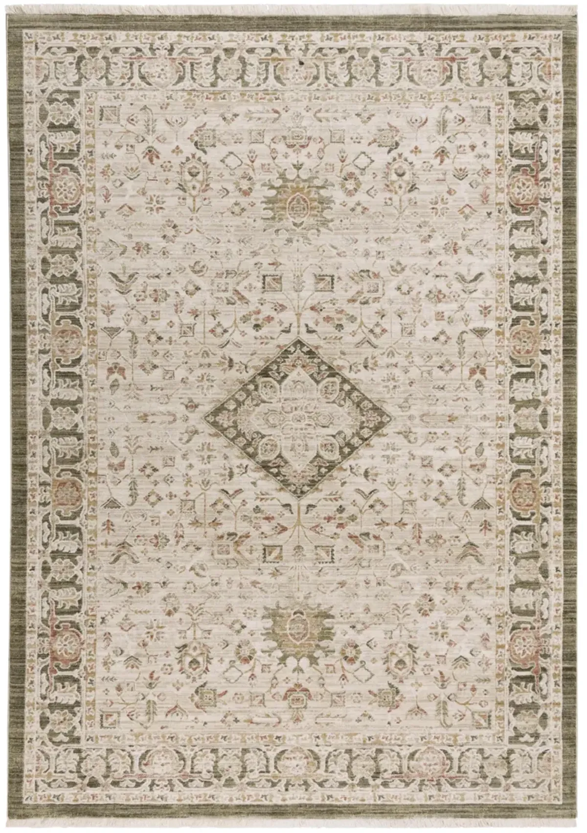 Iconic Natural  Medallion Polyester/Propylene 5'3"x7'9" Rectangle Rug