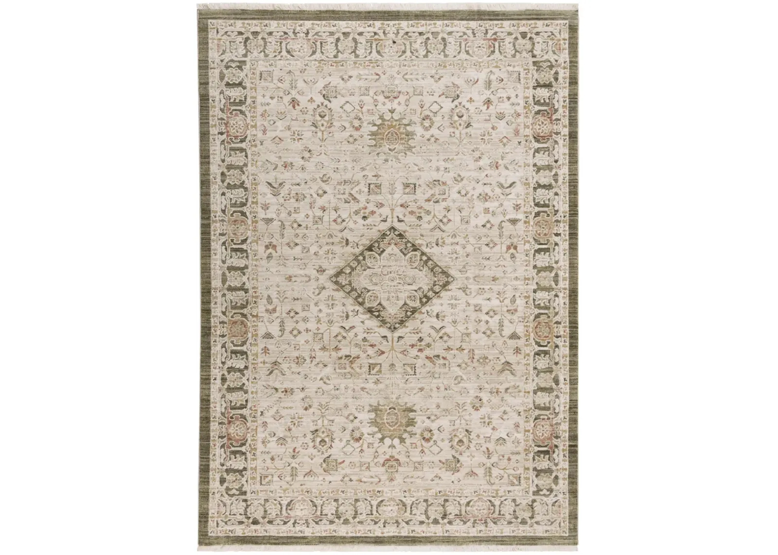 Iconic Natural  Medallion Polyester/Propylene 5'3"x7'9" Rectangle Rug