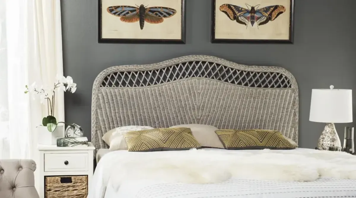 Sephina Antique Grey Rattan Headboard