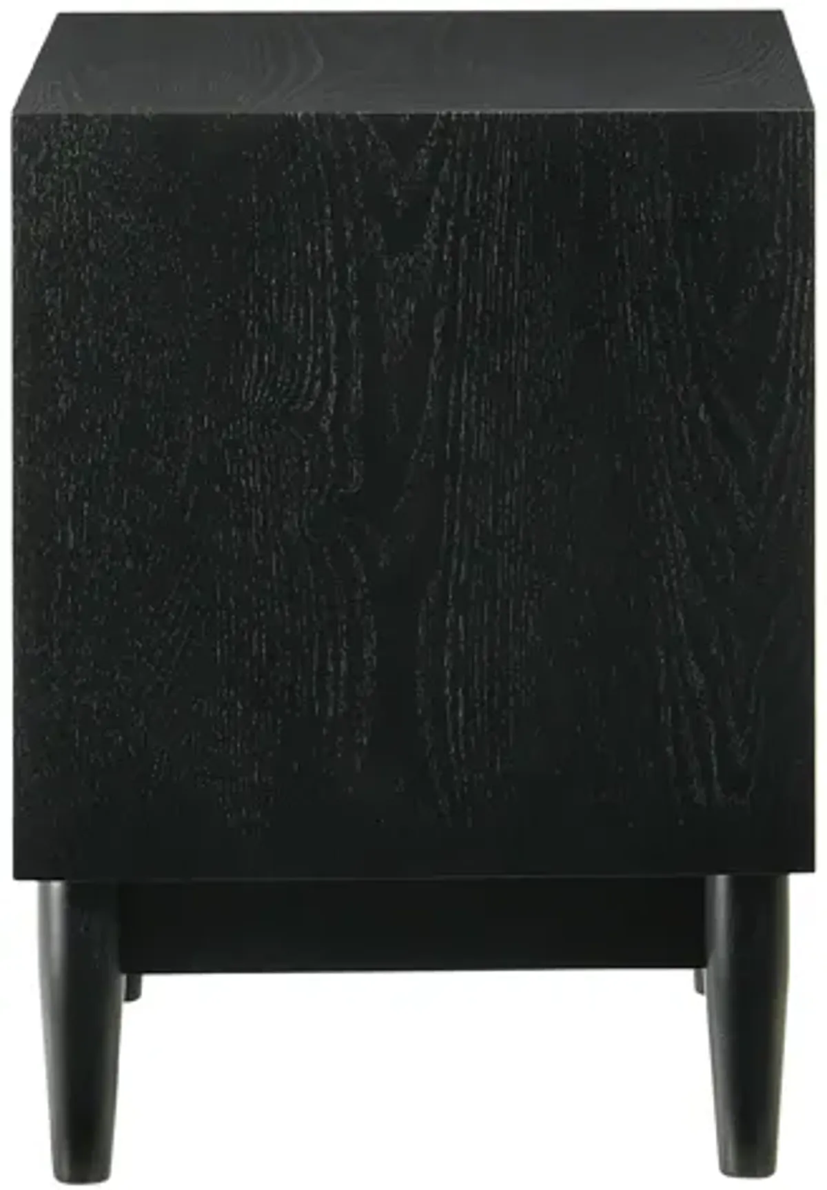 Artemio 2 Drawer Wood Nightstand with Shelf in Black Finish