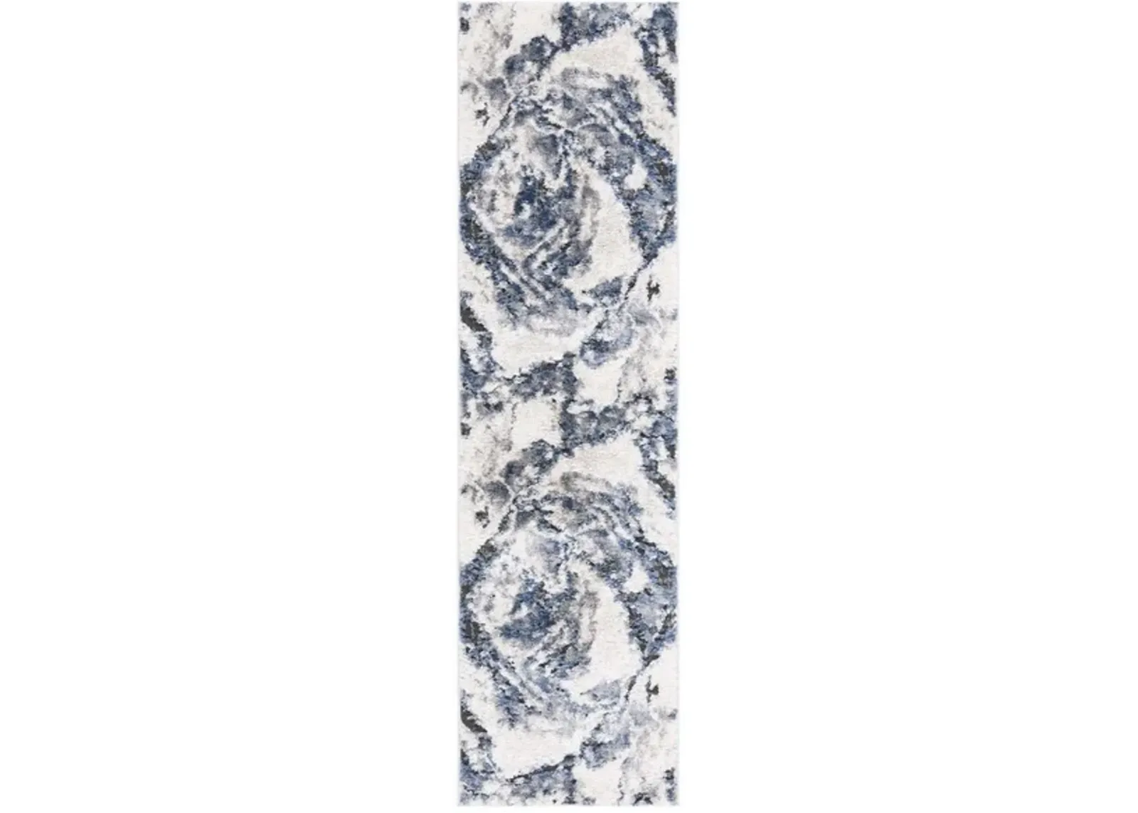 PETRA 104 Blue 2'-3' X 8' Runner Rug