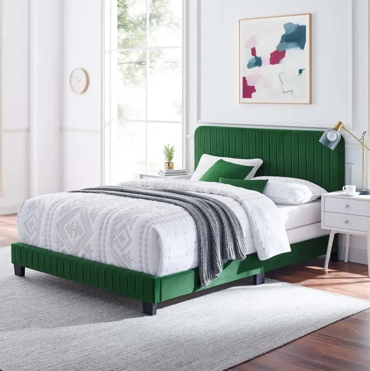 Celine Channel Tufted Performance Velvet King Bed