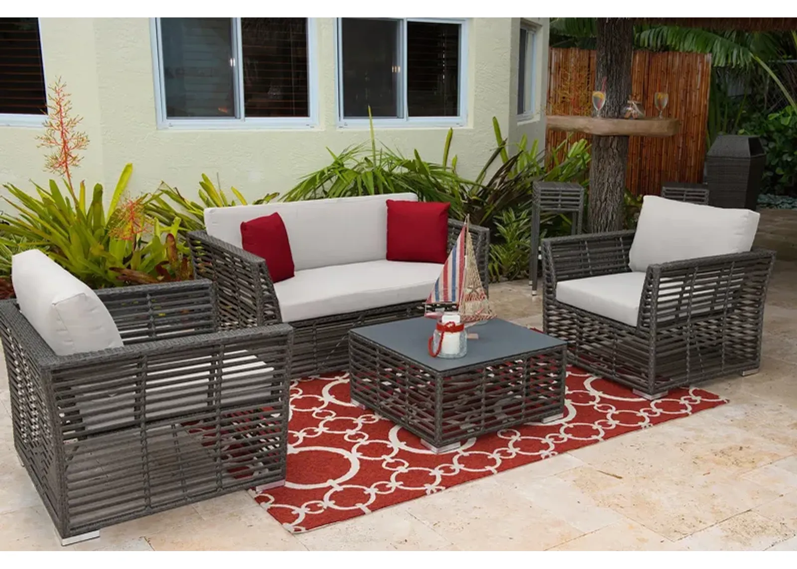 Panama Jack Graphite 4-Piece Living Set 