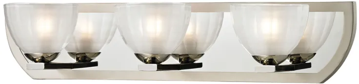 Sculptive Collection 3 light bath in Polished Nickel/Matte Nickel