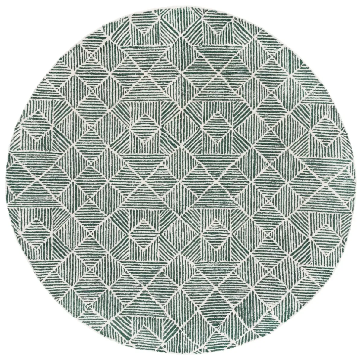 ABSTRACT 763 DARK GREEN  8' x 8' Round Round Rug