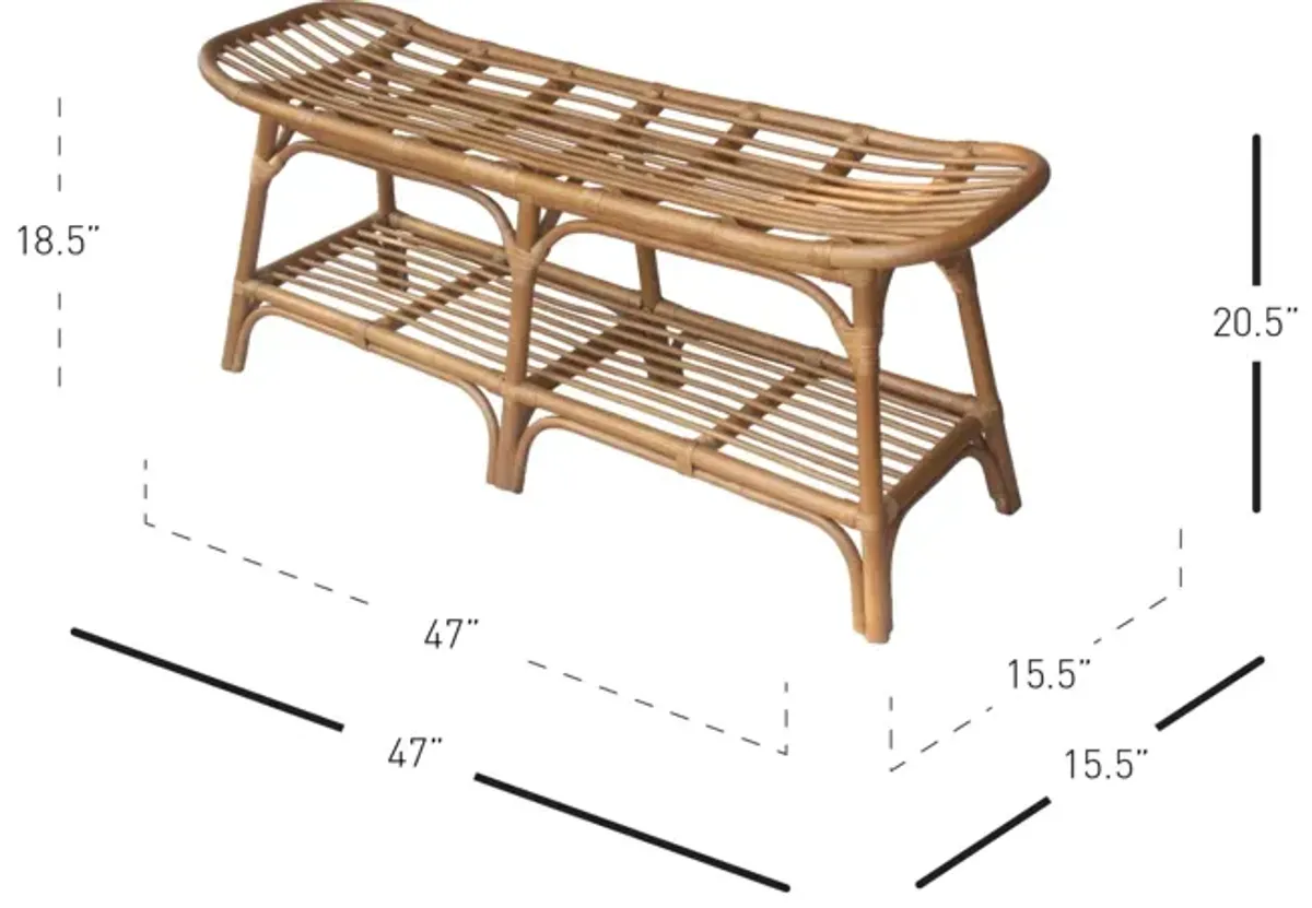 Damara Rattan Bench 