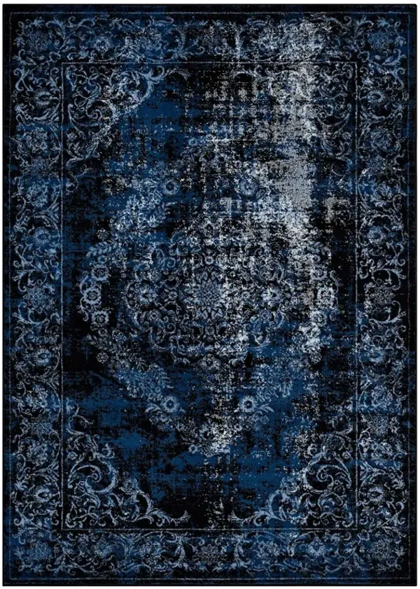 Gamela Rustic Vintage Ornate Floral Medallion 8x10 Area Rug