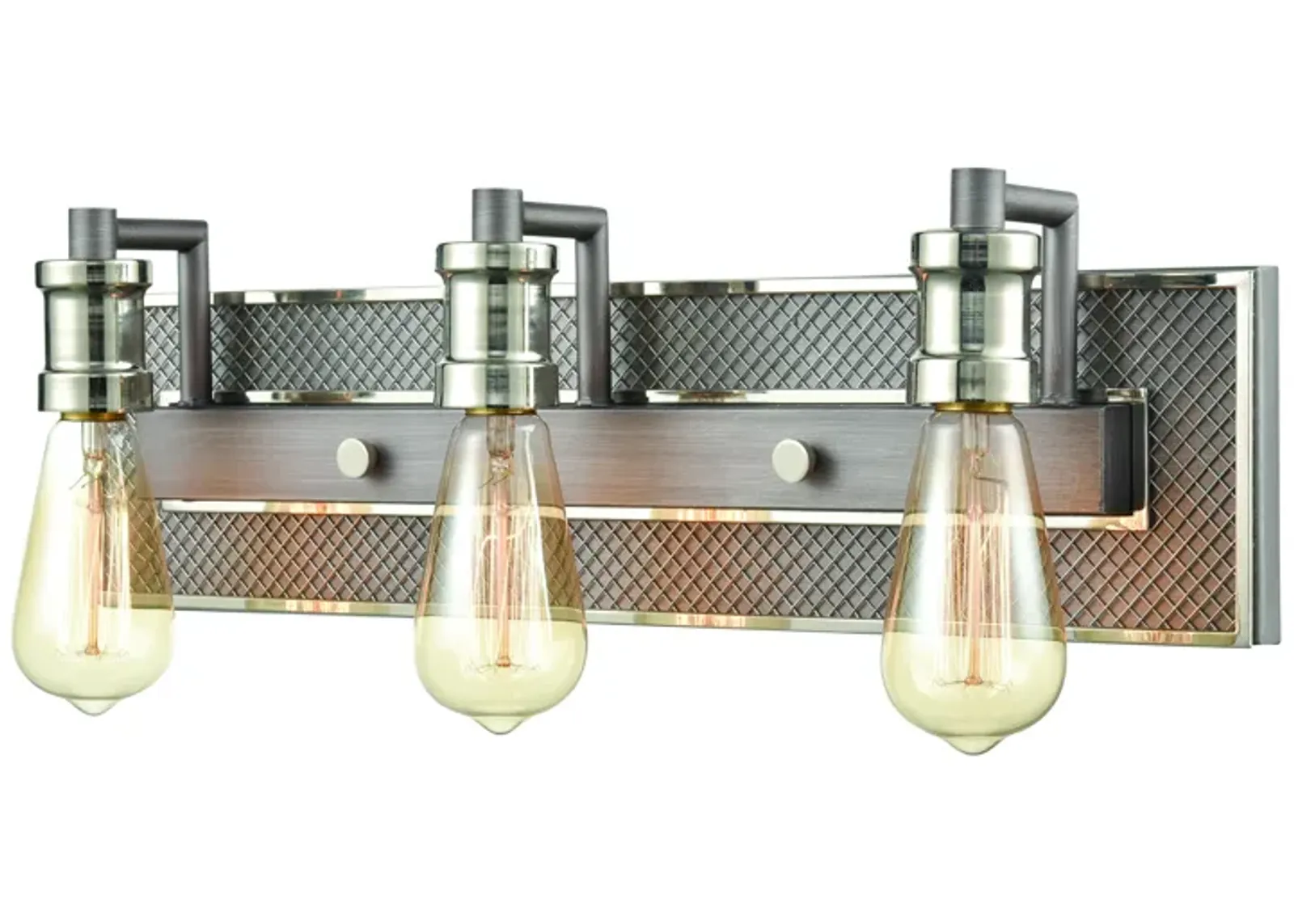 Gridiron 21" Wide 3-Light Vanity Light - Weathered Zinc