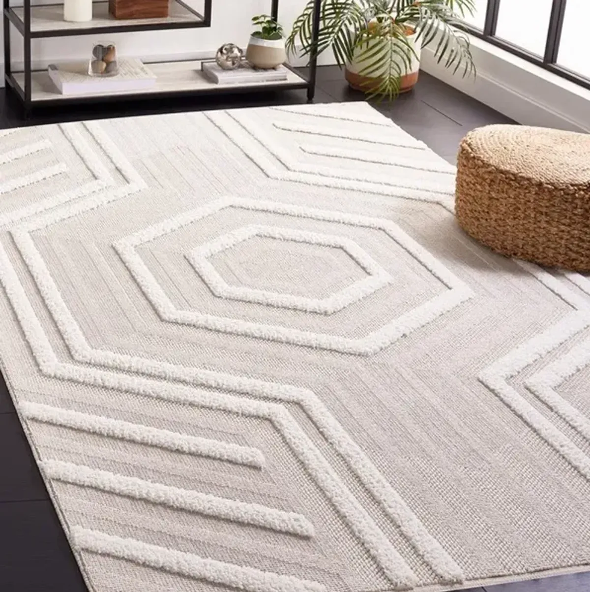 TRENDS 114 Beige 6'-7' X 6'-7' Square Square Rug