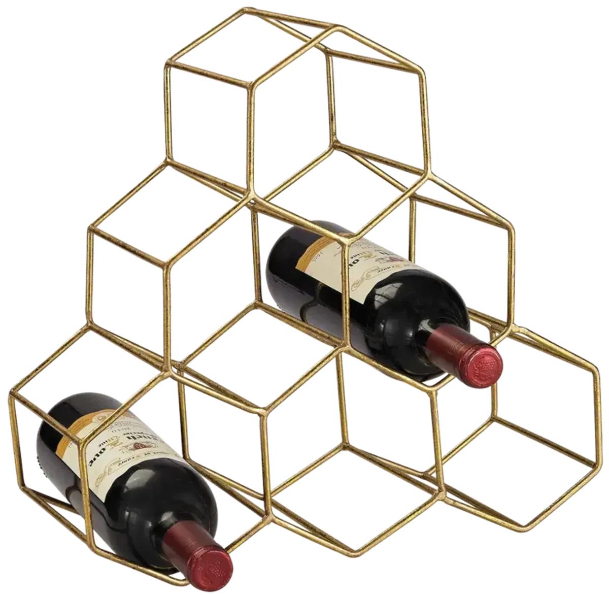 Angular Study Wine Rack - Gold