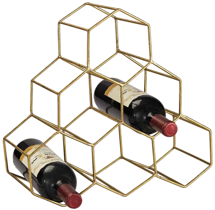 Angular Study Wine Rack - Gold