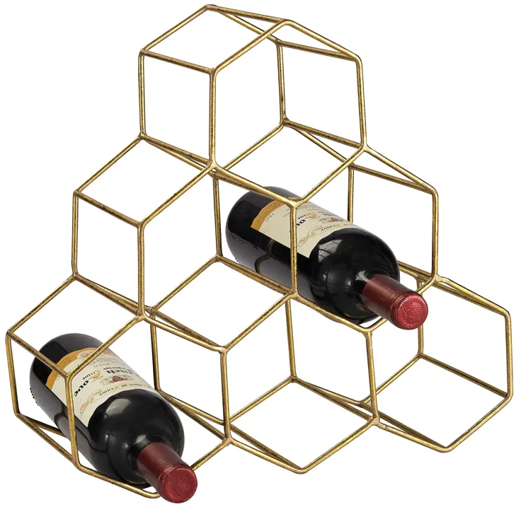 Angular Study Wine Rack - Gold