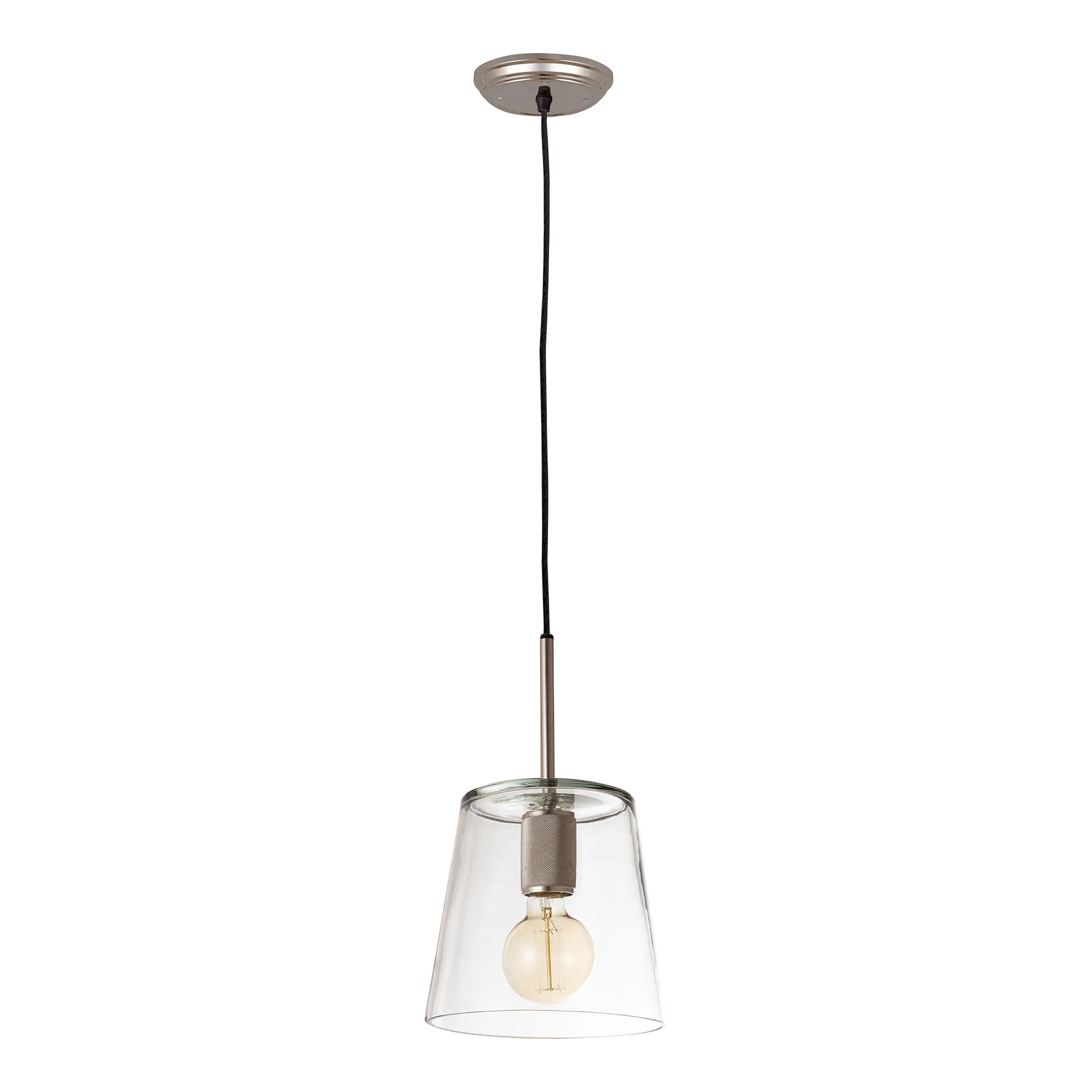 Netta 8" Wide 1-Light Mini Pendant - Satin Nickel