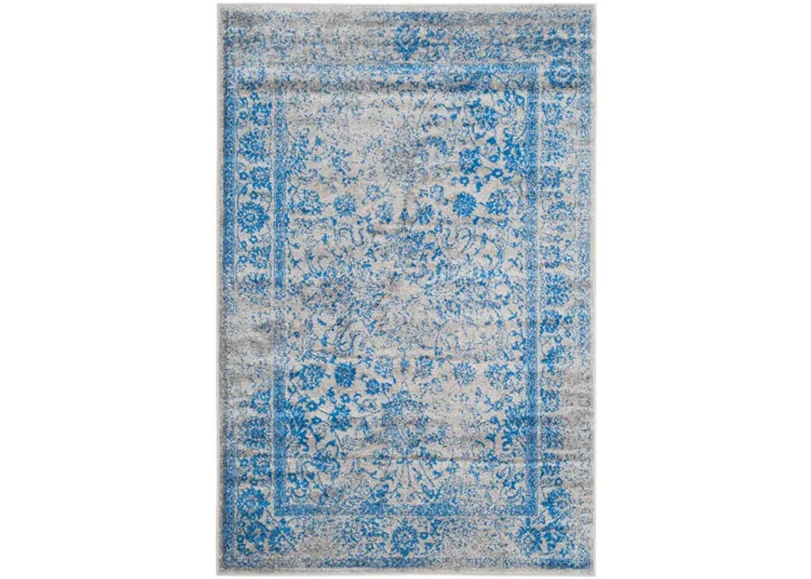 Adirondack Contemporary Grey / Blue 8' X 10' Powerloomed Rug