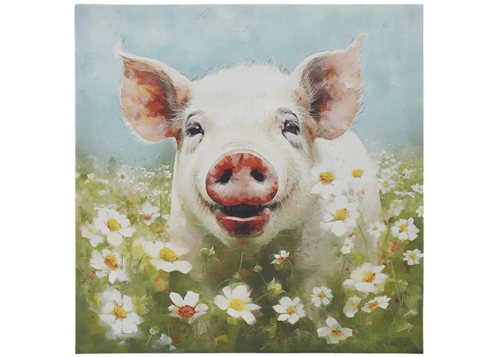 Sunshine Animals Pig Canvas Wall Art