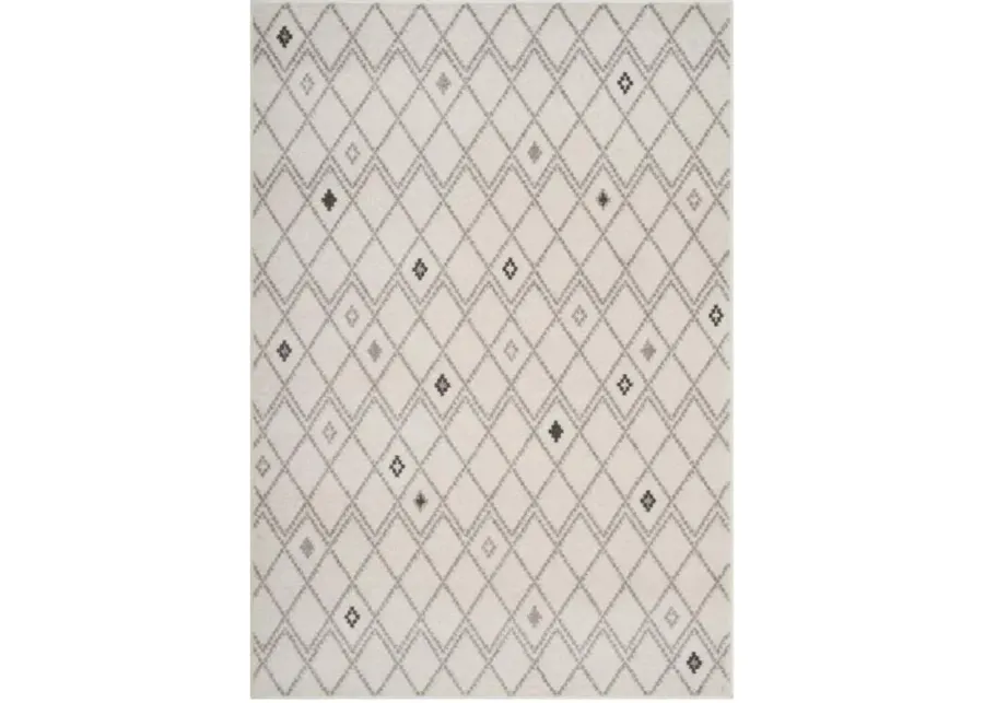 Adirondack Contemporary Ivory / Grey 6' X 9' Powerloomed Rug