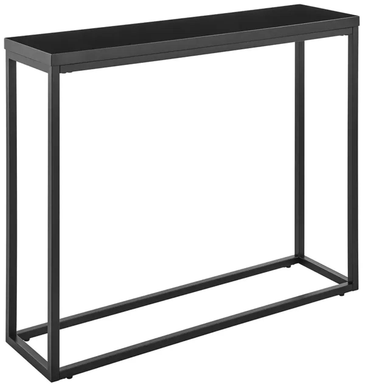 Teresa Console Table in High Gloss Black with Matte Black Base