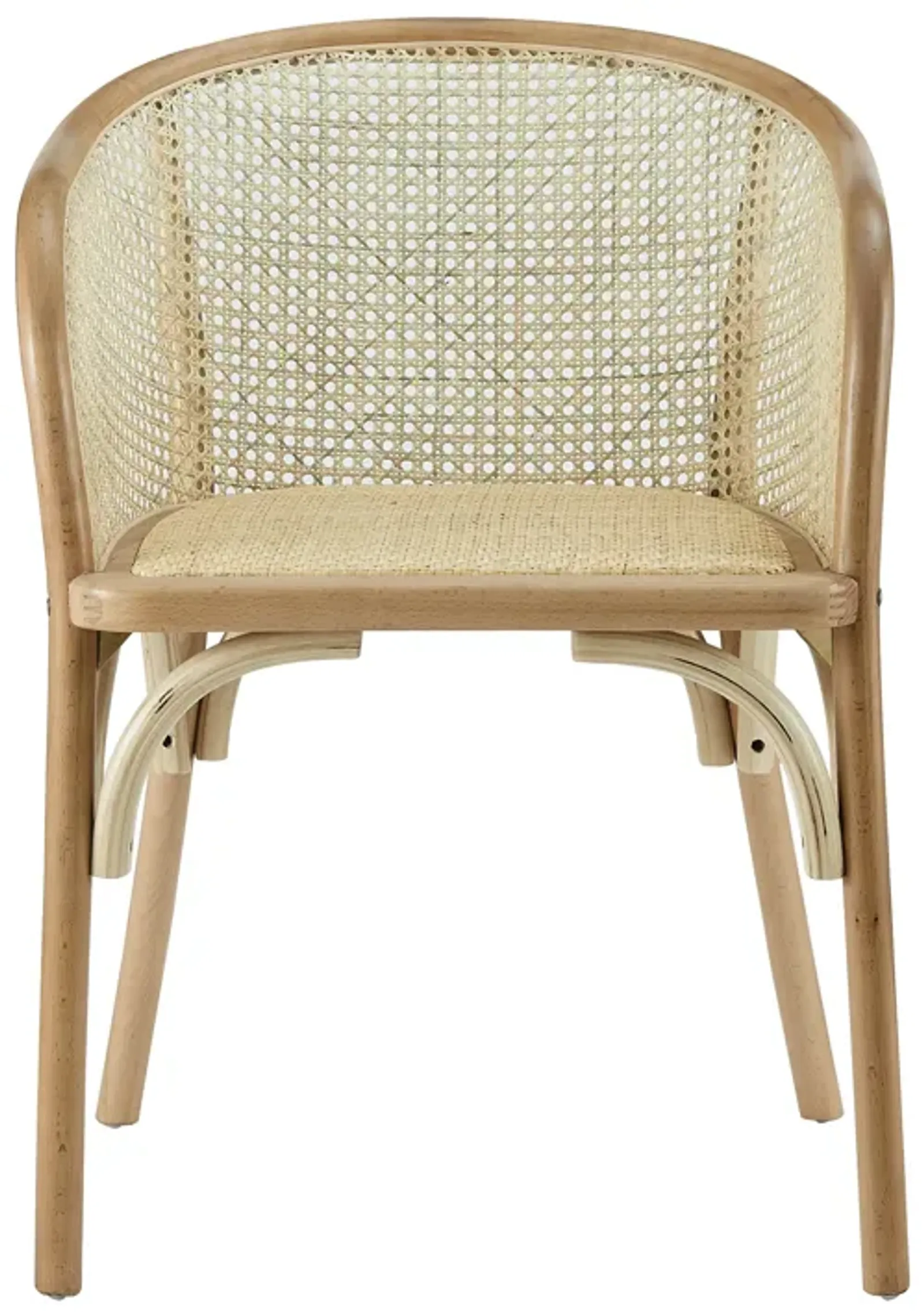 Elsy Armchair in Natural with Natural Rattan Seat - Set of 1