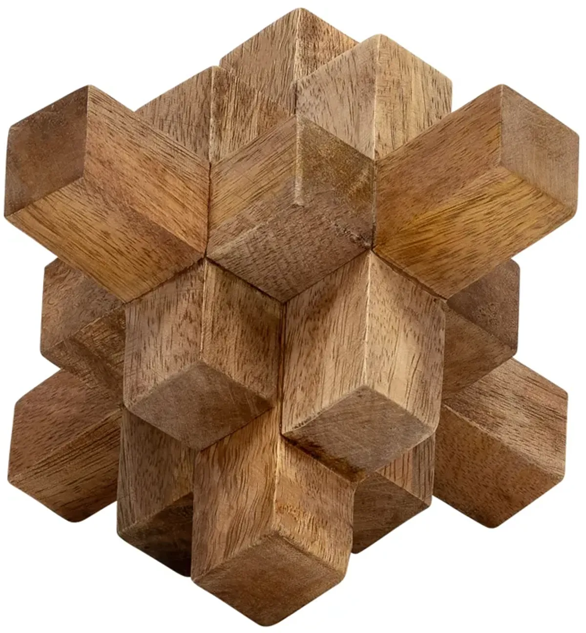 Wood, 5"  Geometric Orb, Natural