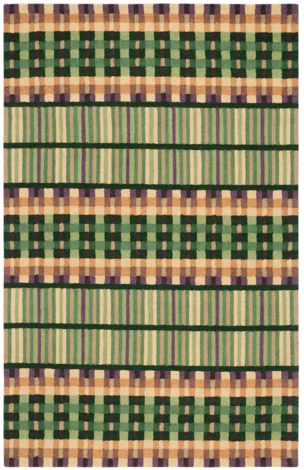 METRO 852 GREEN  8' x 10' Large Rectangle Rug