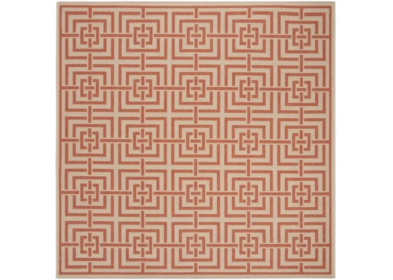 LINDEN 128 Collection LND128R-6SQ Cream / Rust 6'-7" X 6'-7" Square