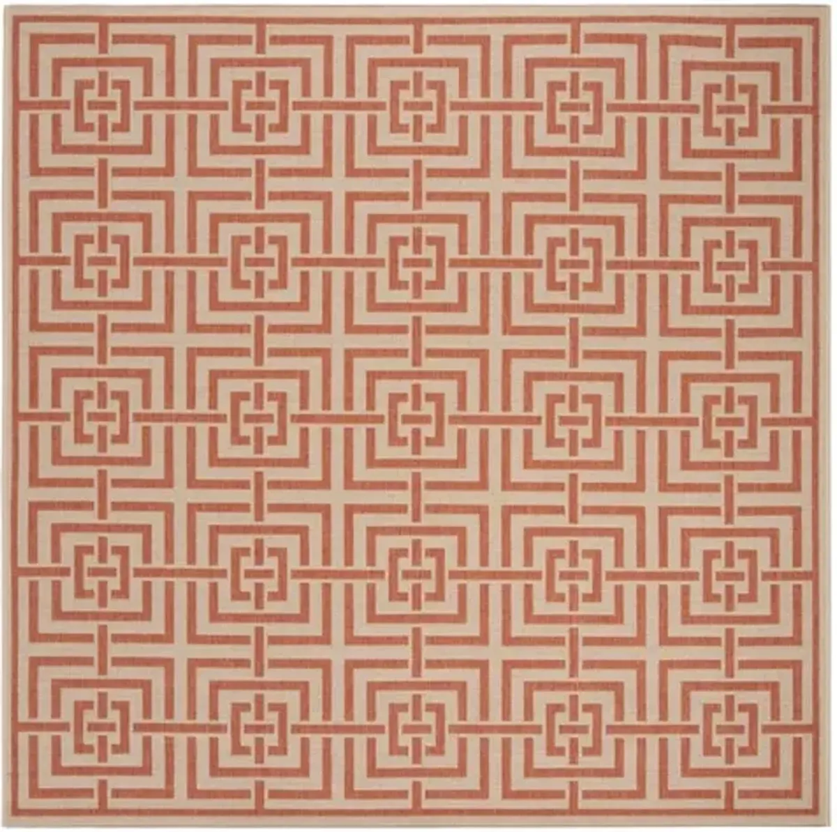 LINDEN 128 Collection LND128R-6SQ Cream / Rust 6'-7" X 6'-7" Square