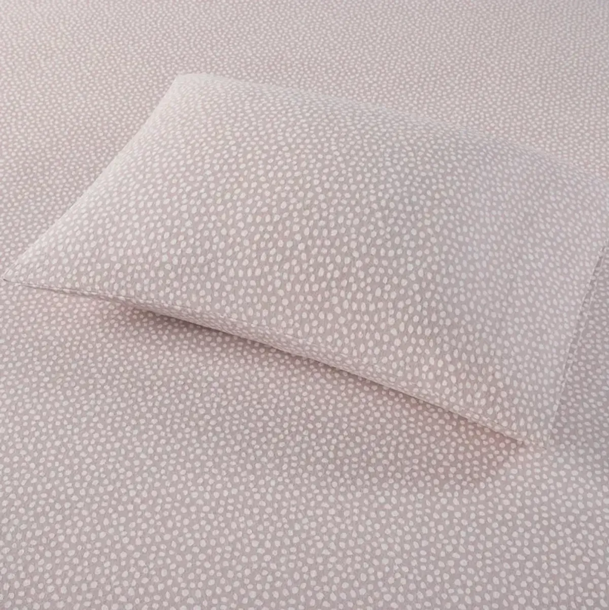 True North by Sleep Philosophy Cozy Flannel Blush Dots Printed Sheet Set