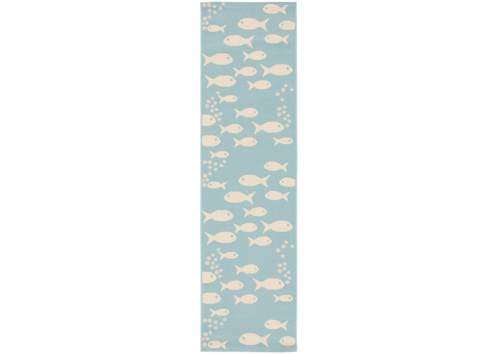 COURTYARD 6012 AQUA  2'-3' x 16' Runner Rug