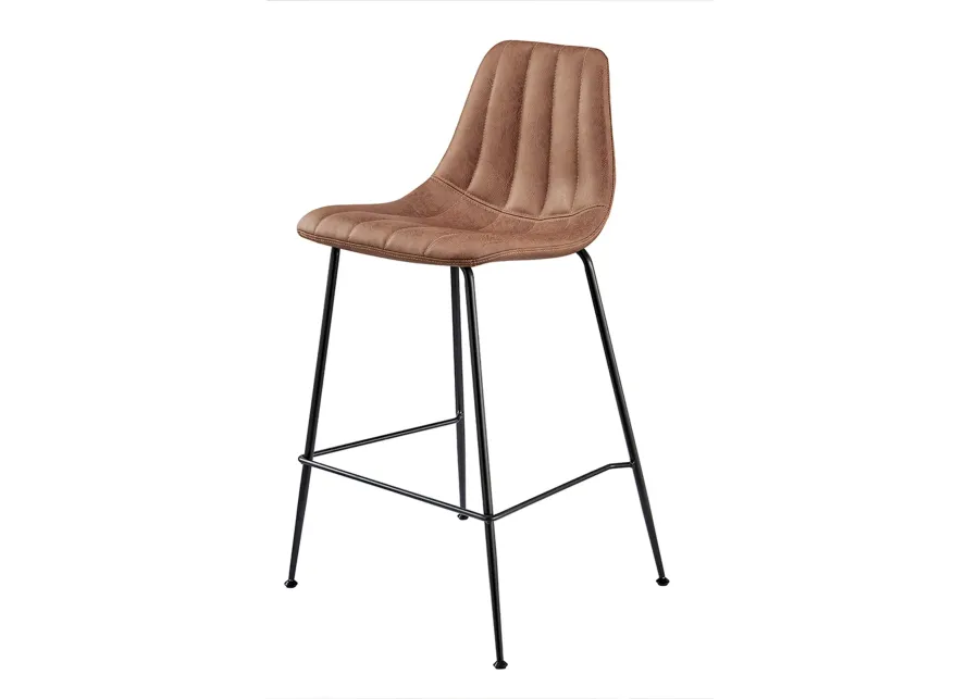 Robert KD PU Counter Stool, Umber Brown 